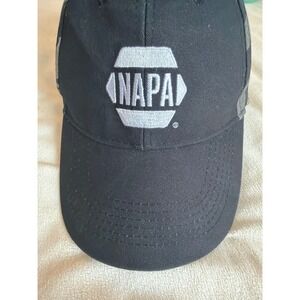 NAPA Auto Parts Hat Mens Black Grey Camo Baseball Cap Adjustable Hook Loop Strap